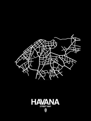 NAXART Studio - Havana Street Map Black