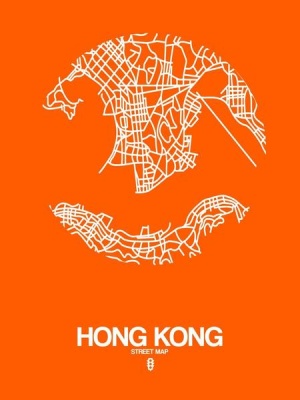 NAXART Studio - Hong Kong Street Map Orange