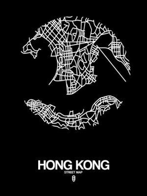 NAXART Studio - Hong Kong Street Map Black