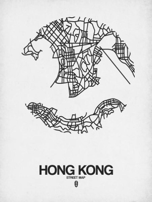 NAXART Studio - Hong Kong Street Map White