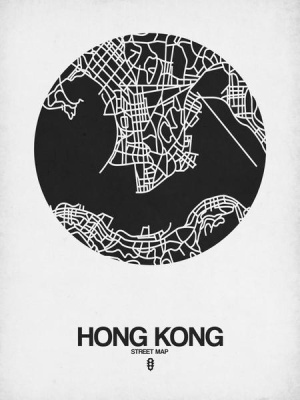 NAXART Studio - Hong Kong Street Map Black on White
