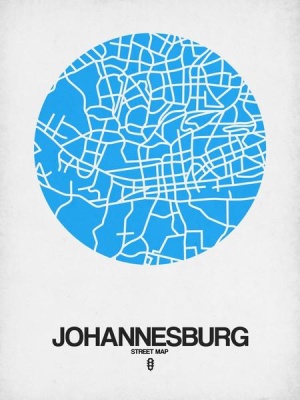 NAXART Studio - Johannesburg Street Map Blue