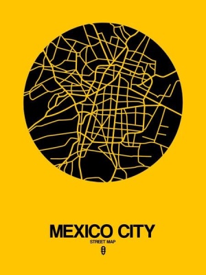 NAXART Studio - Mexico City Street Map Yellow