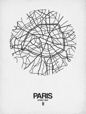 NAXART Studio - Paris Street Map White