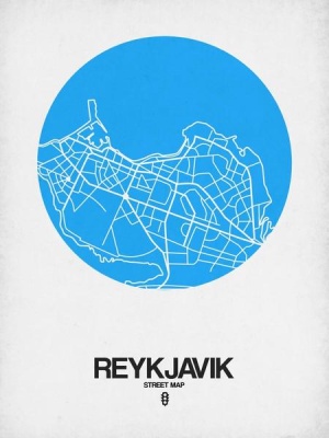 NAXART Studio - Reykjavik Street Map Blue