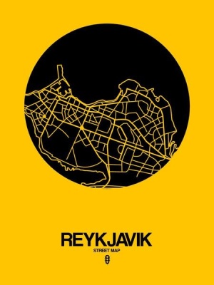 NAXART Studio - Reykjavik Street Map Yellow