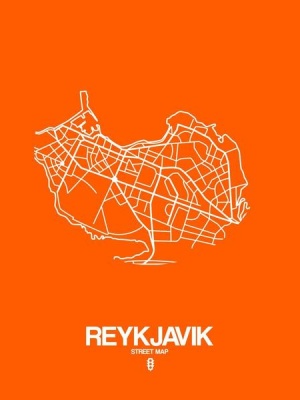 NAXART Studio - Reykjavik Street Map Orange