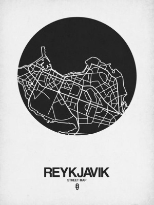 NAXART Studio - Reykjavik Street Map Black on White
