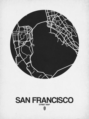 NAXART Studio - San Francisco Street Map Black on White