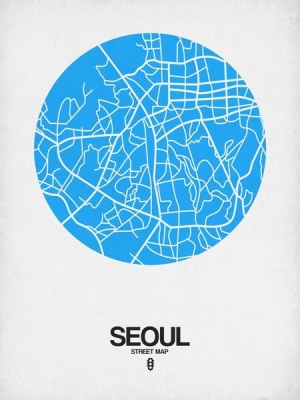 NAXART Studio - Seoul Street Map Blue