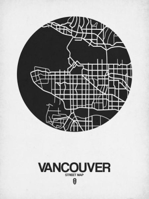 NAXART Studio - Vancouver Street Map Black on White