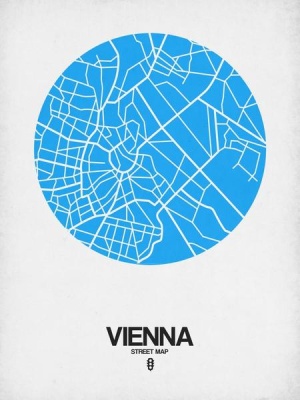NAXART Studio - Vienna Street Map Blue