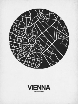 NAXART Studio - Vienna Street Map Black on White