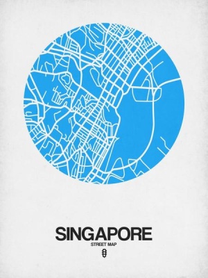 NAXART Studio - Singapore Street Map Blue