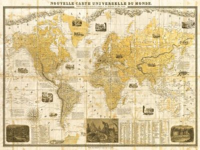 Joannoo - Gilded 1859 Map of the World