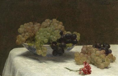 Henri Fantin-Latour - Still Life with Grapes and a Carnation, c. 1880