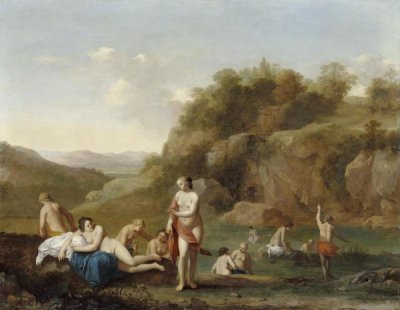 Cornelis van Poelenburgh - Landscape with Bathing Nudes