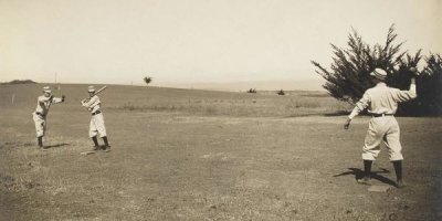 A.G. Spalding Baseball Collection - Three Boys With A Ball And Bat, Playing One Old Cat