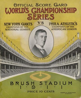 Stevens - Offical Score Card  World's Championship Series -  New York Giants vs Philadelphia Athletics, 1880