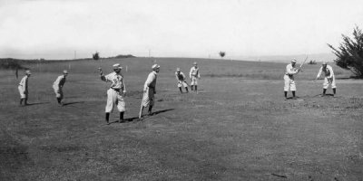 A.G. Spalding Baseball Collection - Eight Boys With A Ball And Four Bats, Playing Four Old Cat