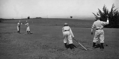 A.G. Spalding Baseball Collection - Four Boys With A Ball & Two Bats, Playing Two Old Cat