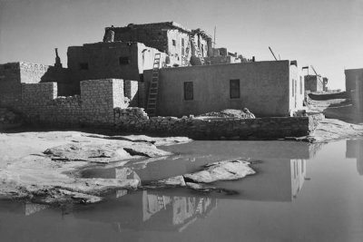 Ansel Adams - Adobe House with Water in Foreground - Acoma Pueblo, New Mexico - National Parks and Monuments, ca. 1933-1942