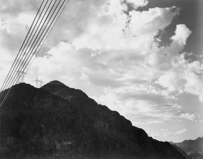 Ansel Adams - Looking Toward Sugarloaf Mountain With Boulder Dam Transmission Lines - National Parks and Monuments, ca. 1940