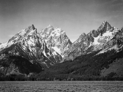 Ansel Adams - Grassy valley and snow covered peaks, Grand Teton National Park, Wyoming, 1941