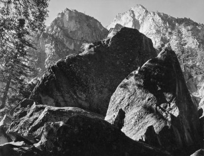 Ansel Adams - Grand Sentinel, Kings River Canyon, proposed as a national park, California, 1936