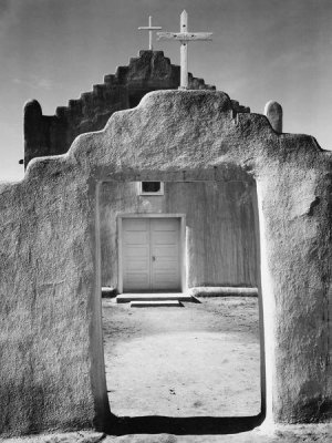 Front view of entrance, Church, Taos Pueblo National Historic Landmark, New Mexico, 1942