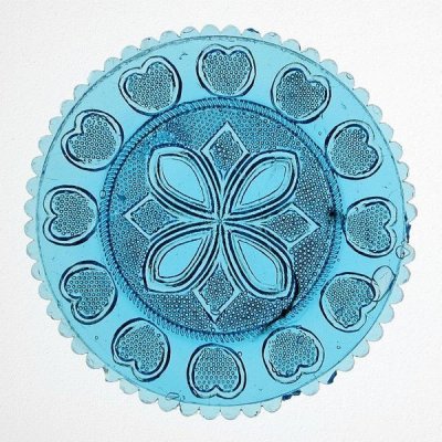 Unknown 19th Century American Glassmaker - Blue Pressed Glass Plate