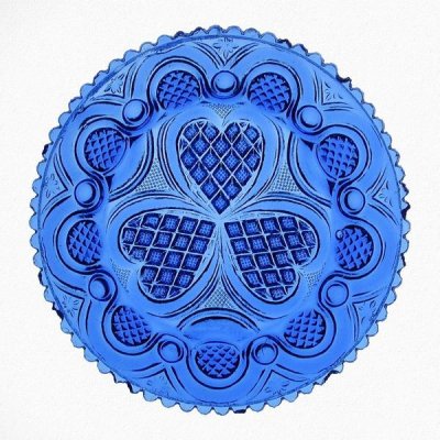 Unknown 19th Century American Glassmaker - Roman Rosette Tea Plate