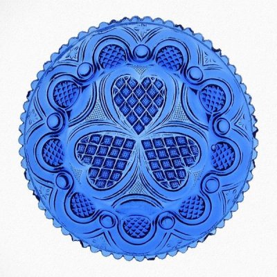 Unknown 19th Century American Glassmaker - Roman Rosette Tea Plate