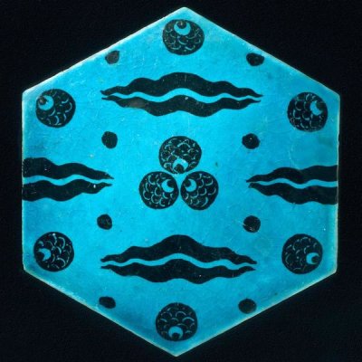 Unknown 17th Century Syrian Artisan - Blue Hexagonal Tile