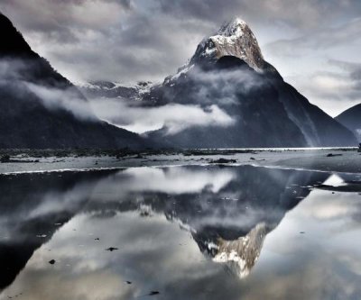 Colin Monteath - Mitre Peak reflecting in Milford Sound in winter at dawn, Fiordland National Park, New Zealand
