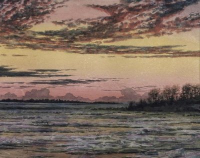 Frederic E. Church - Sunset Over the Ice  - Custom Crop