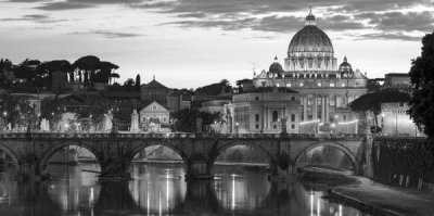 Anonymous - Night view at St. Peter's cathedral, Rome