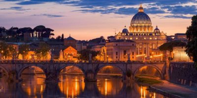 Anonymous - Night view at St. Peter's cathedral, Rome