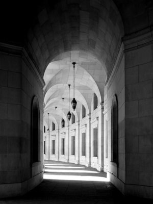 Carol Highsmith - Arched architectural detail in the Federal Triangle located in Washington, D.C. - Black and White Variant