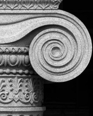 Carol Highsmith - Column detail, U.S. Treasury Building, Washington, D.C. - Black and White Variant