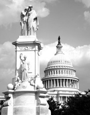Carol Highsmith - The Peace Monument located in Peace Circle on the grounds of the U.S. Capitol, First St. and Pennsylvania Ave., Washington, D.C. - Black and White Var