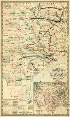 O.W. Gray & Son. - Gray's railroad map of Texas.