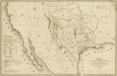 Emory, William H. Emory, William H. - Map of Texas and the countries adjacent, 1844  - Decorative Sepia