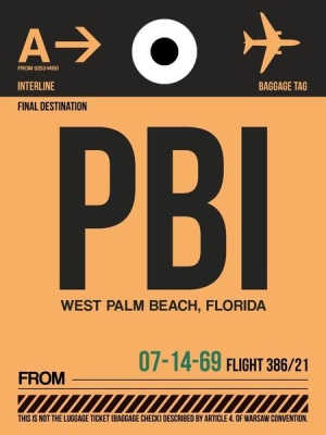 NAXART Studio - PBI West Palm Beach Luggage Tag I