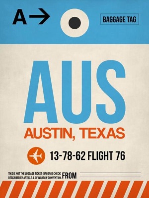 NAXART Studio - AUS Austin Luggage Tag I