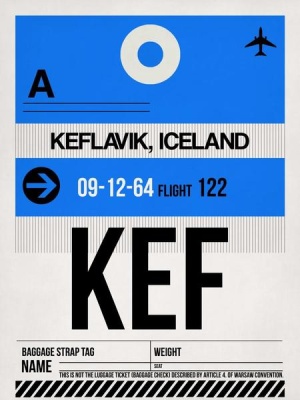 NAXART Studio - KEF Keflavik Luggage Tag I