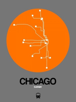 NAXART Studio - Chicago Orange Subway Map