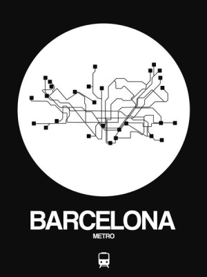 NAXART Studio - Barcelona White Subway Map