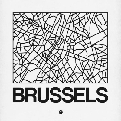 NAXART Studio - White Map of Brussels