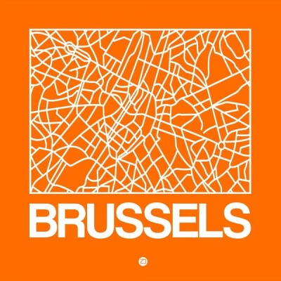 NAXART Studio - Orange Map of Brussels